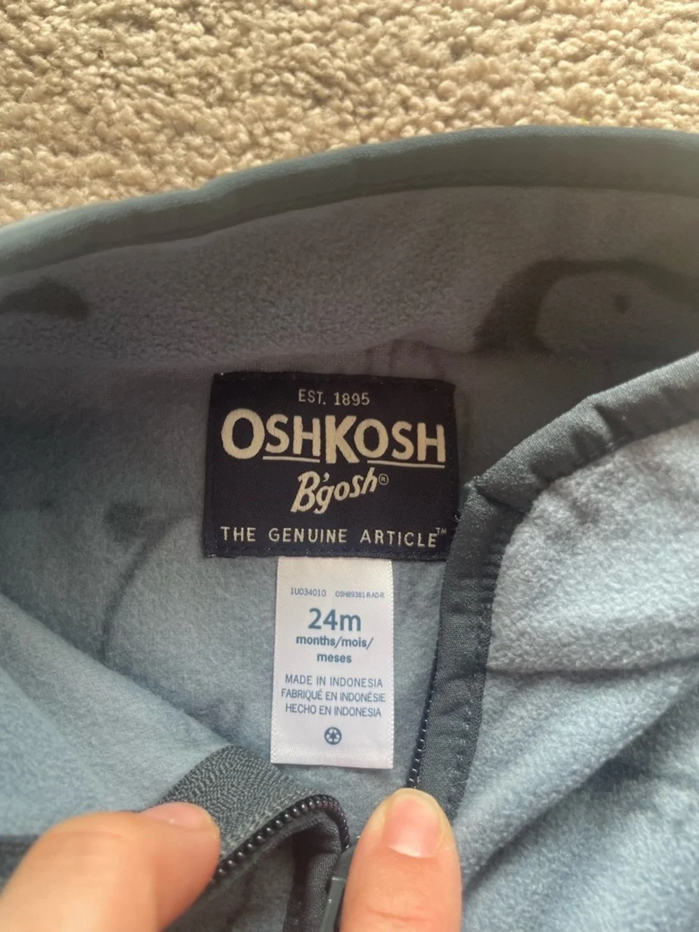 NWT OshKosh B'gosh baby Boy Penguin Microfleece Zip-Up Jacket